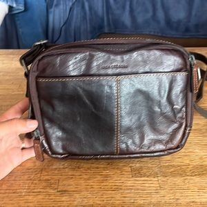 Jack George’s brown leather cross body purse